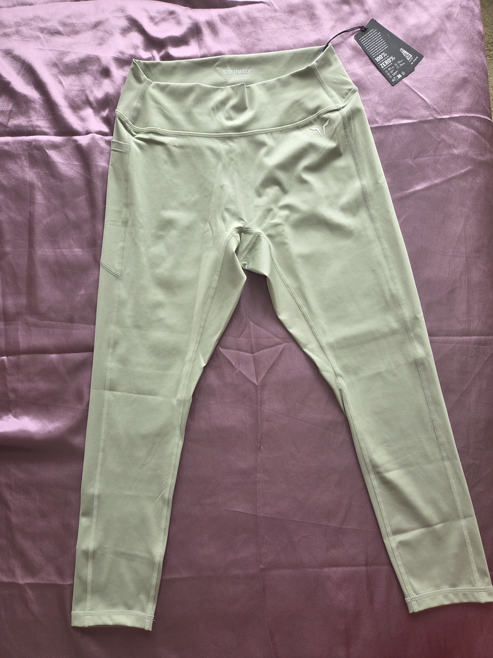 NWT SQUATWOLF Sage Green High-Rise Pocket Leggings Squat-Proof - Size L